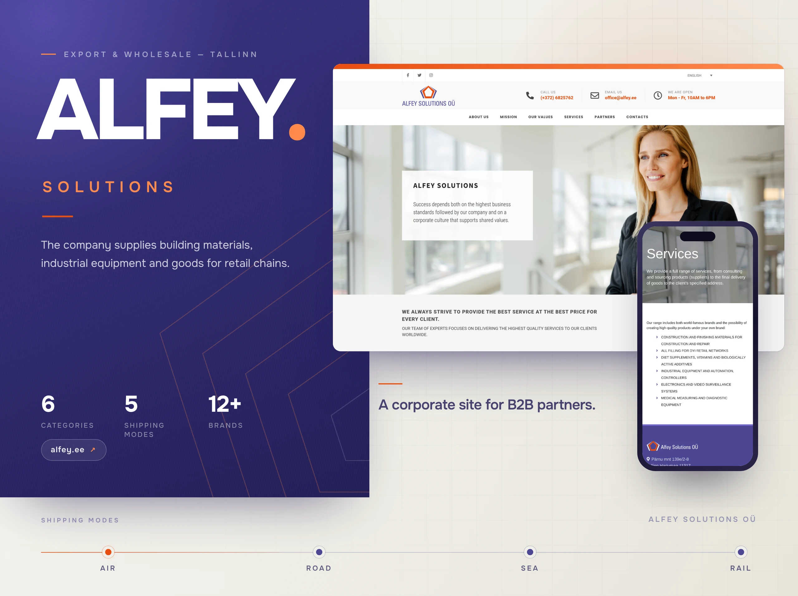 Alfey Solutions — Export and wholesale company website