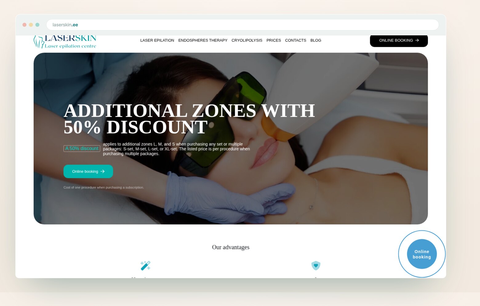 Homepage in four languages