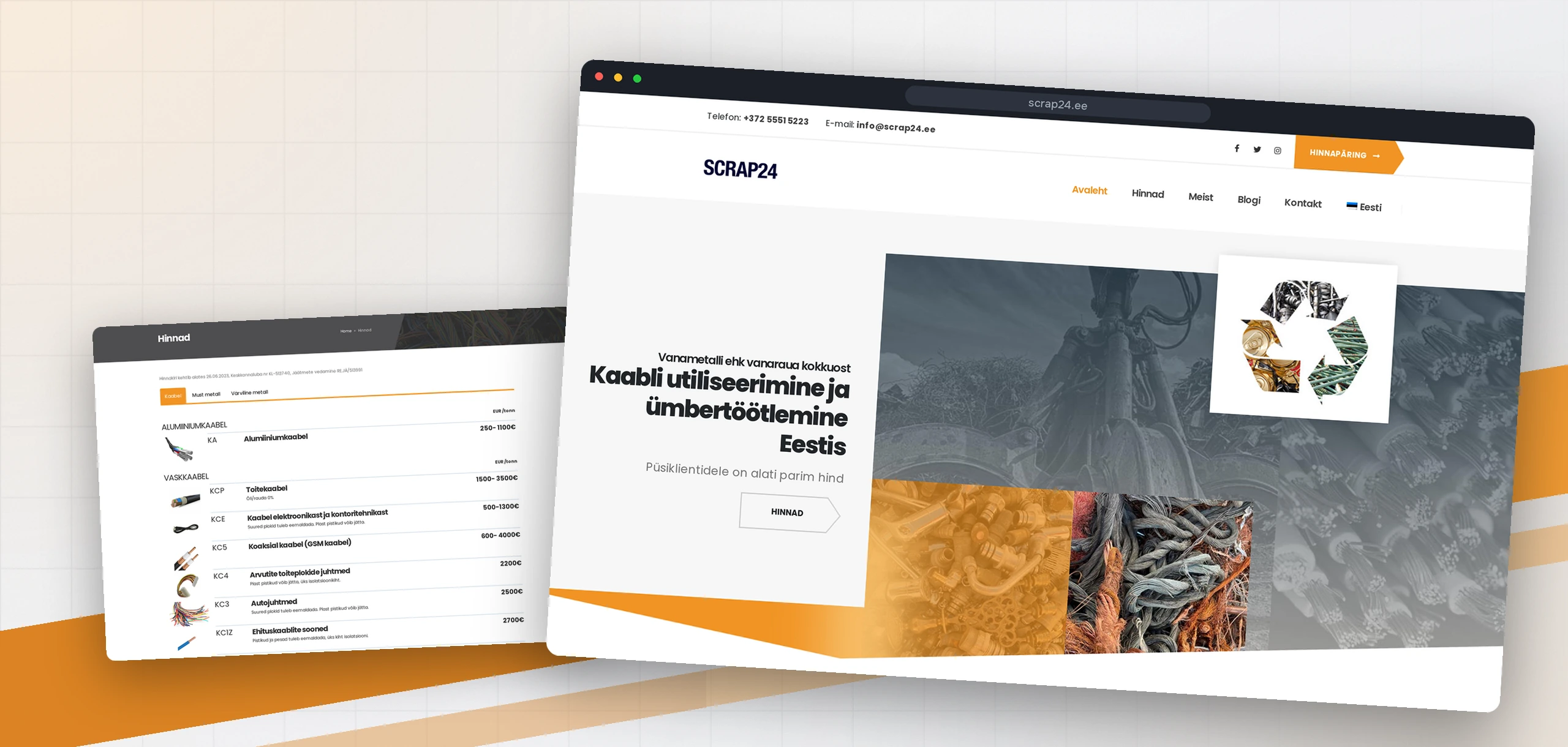 Scrap24 — Vanametalli kokkuostu ja kaablitöötluse koduleht