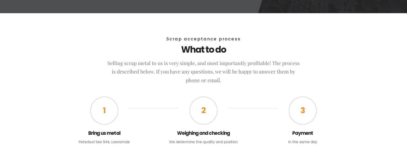 Selling scrap in three steps: bring it, we weigh it, money the same day
