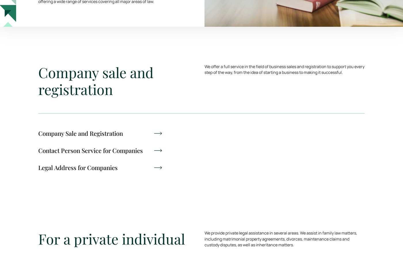 The service catalogue — three tabs by audience
