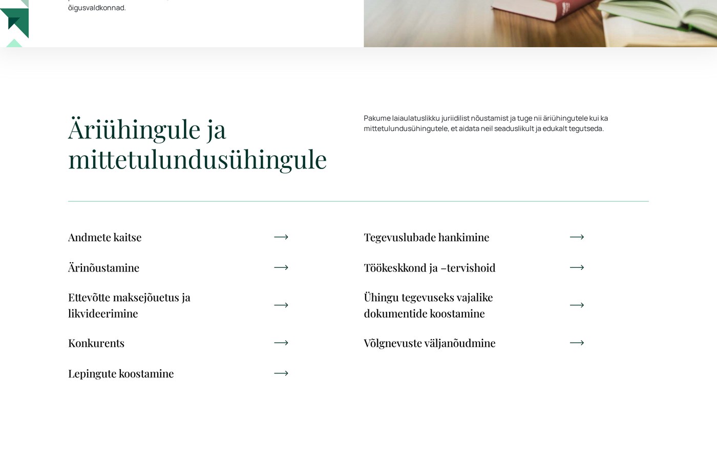 Teenuste kataloog — kolm vahekaarti sihtrühma järgi