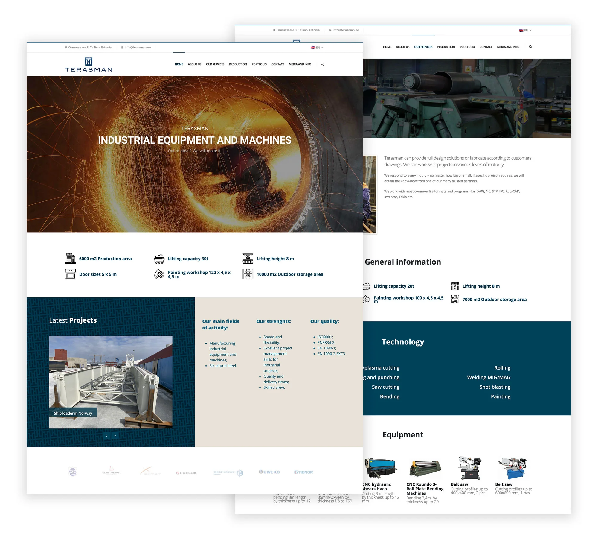 The finished site — a corporate profile at a glance