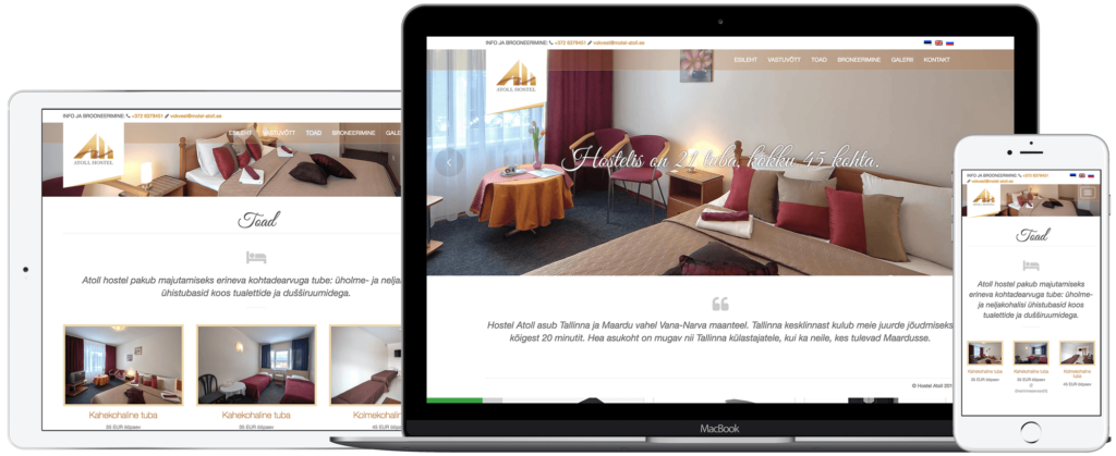 iWeb design for Atoll, a premium hotel
