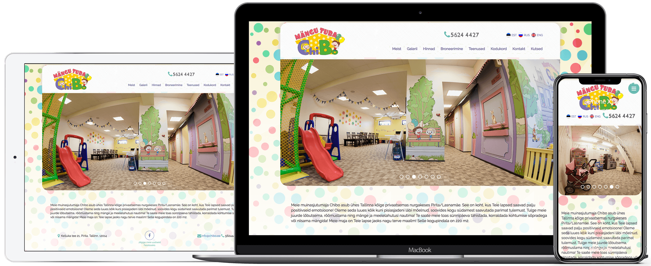 Homepage of Chibo's website created by iWeb