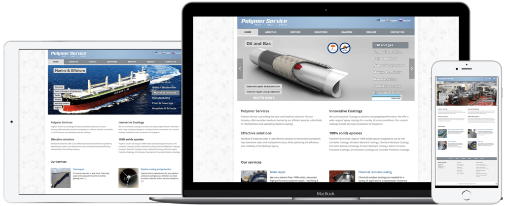 Polymer Service website homepage