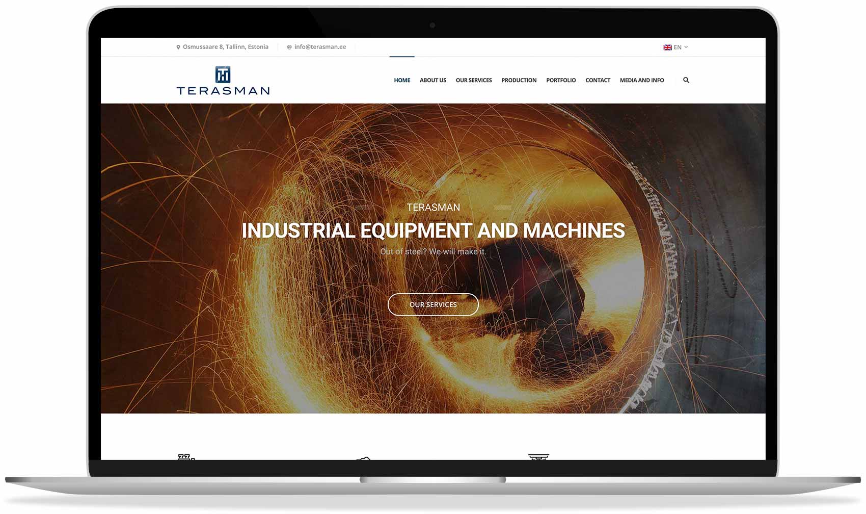 Главная страница сайта Terasman от iWeb
