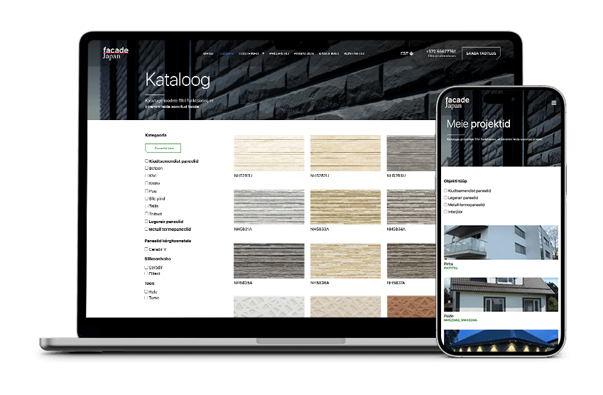 Two computer screens displaying examples of catalog websites designed by iWeb