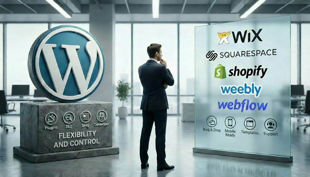 Veebilehtede platvormide võrdlus ettevõttele — WordPress vs kodulehe ehitajad