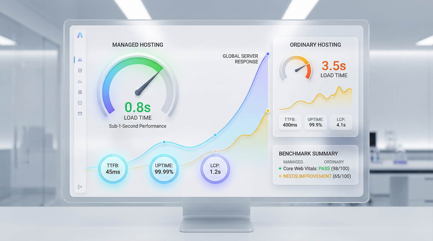 WordPress hosting speed test results